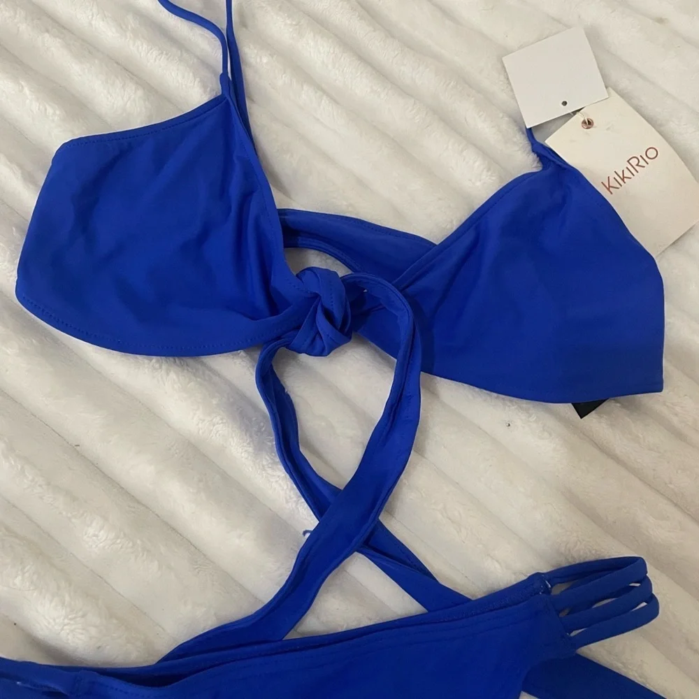 kikiRio Vibrant Blue Cutout Swimsuit